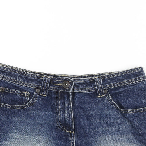 Authentic Denim Womens Blue Cotton Boyfriend Shorts Size 10 L3 in Regular Zip