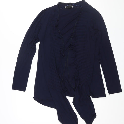 BASSINI Womens Blue Viscose Kimono Blouse Size S V-Neck - Size S-M Waterfall Front