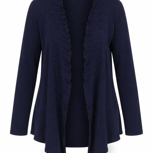 BASSINI Womens Blue Viscose Kimono Blouse Size S V-Neck - Size S-M Waterfall Front