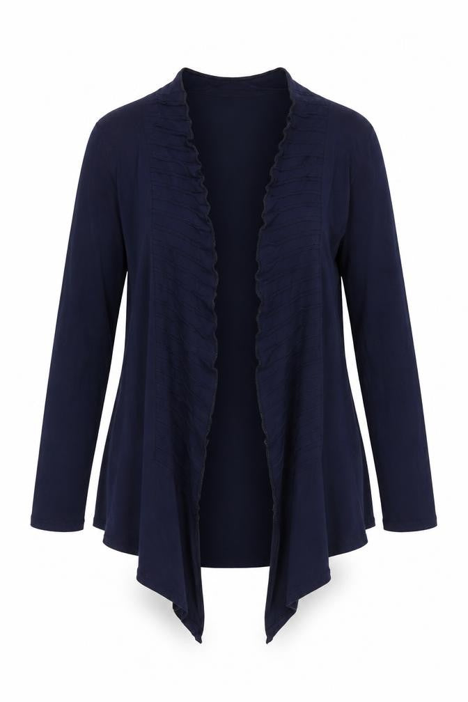BASSINI Womens Blue Viscose Kimono Blouse Size S V-Neck - Size S-M Waterfall Front
