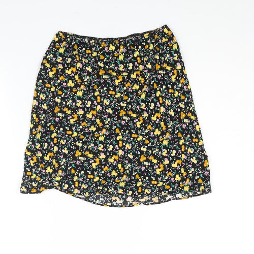ASOS Womens Multicoloured Floral Viscose A-Line Skirt Size 4 - Elasticated Waist