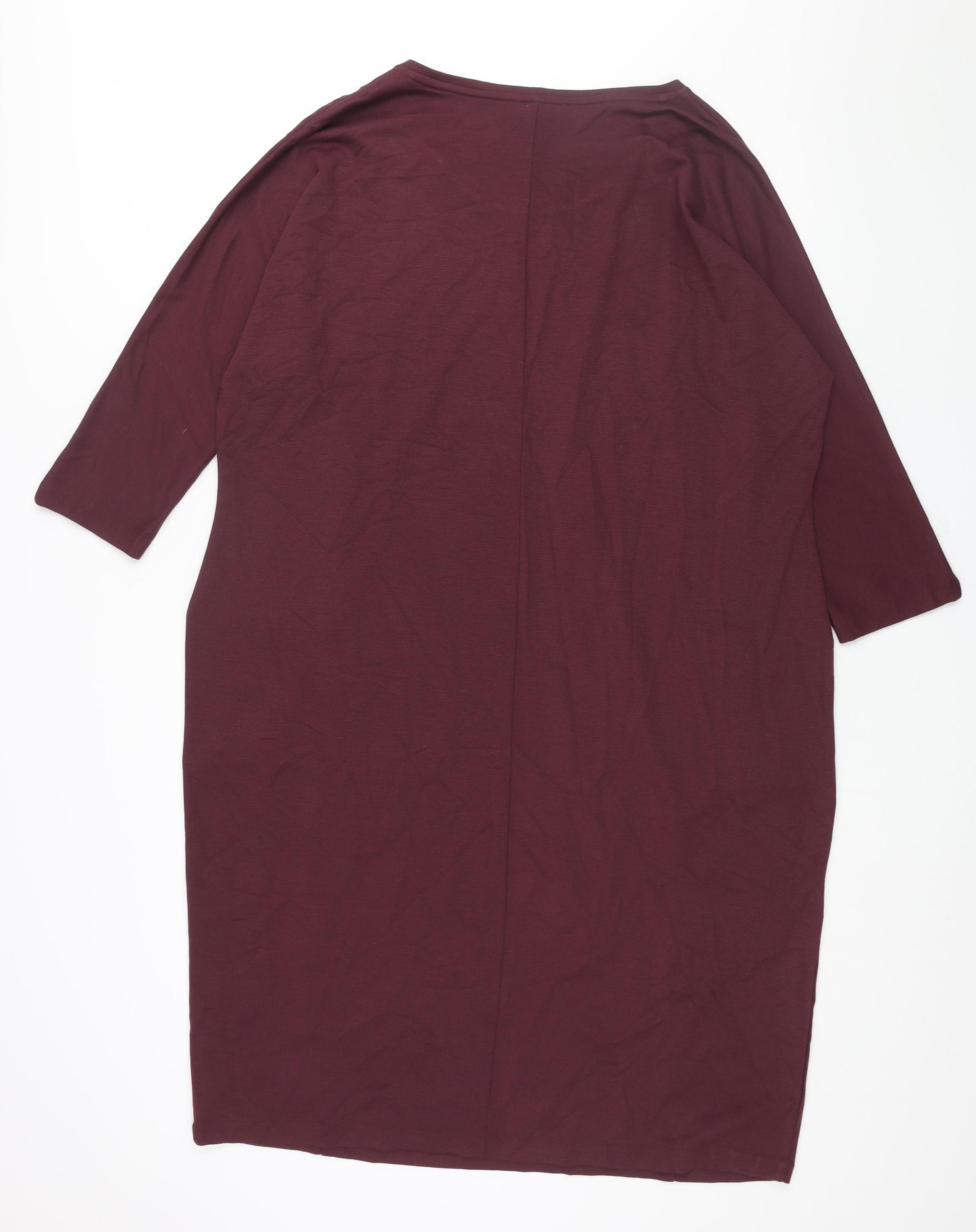 Jaeger Womens Purple Viscose Shift Size XL Round Neck Pullover