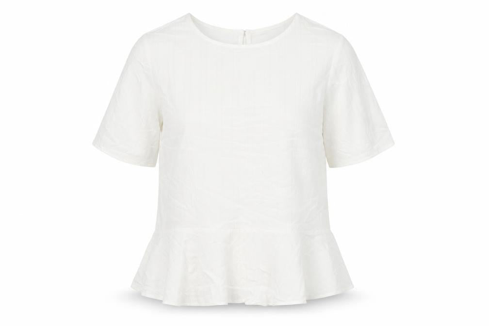 Next Womens Ivory Viscose Basic Blouse Size 16 Round Neck - Peplum