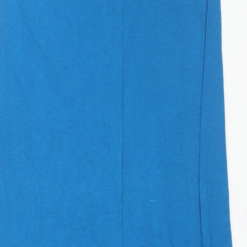 Dynamite Womens Blue Polyester Maxi Size M V-Neck Pullover - Side Slits