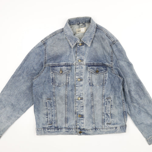 Zantos Mens Blue Jacket Size L Button - Estimated Size