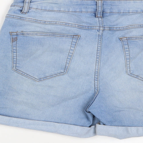 George Womens Blue Cotton Basic Shorts Size 10 L4 in Regular Zip