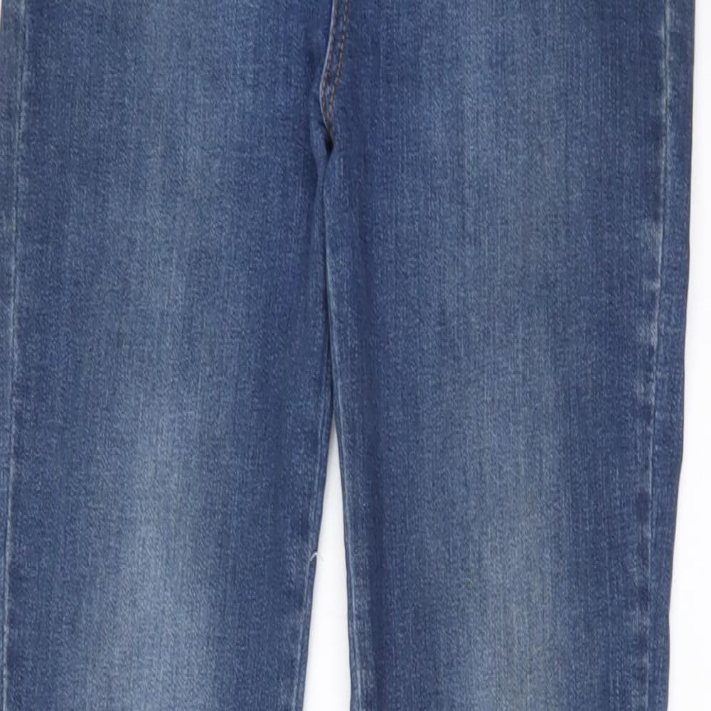Studio F Womens Blue Cotton Flared Jeans Size 10 L31 in Regular Zip