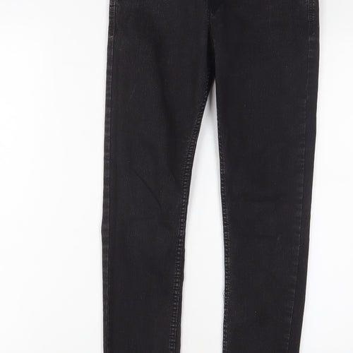 Pull&Bear Womens Black Cotton Skinny Jeans Size 10 L27 in Regular Zip