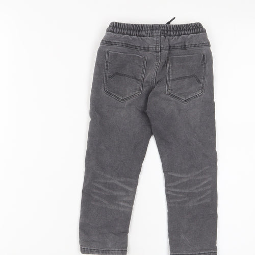NEXT Boys Grey Cotton Skinny Jeans Size 2-3 Years Regular Drawstring