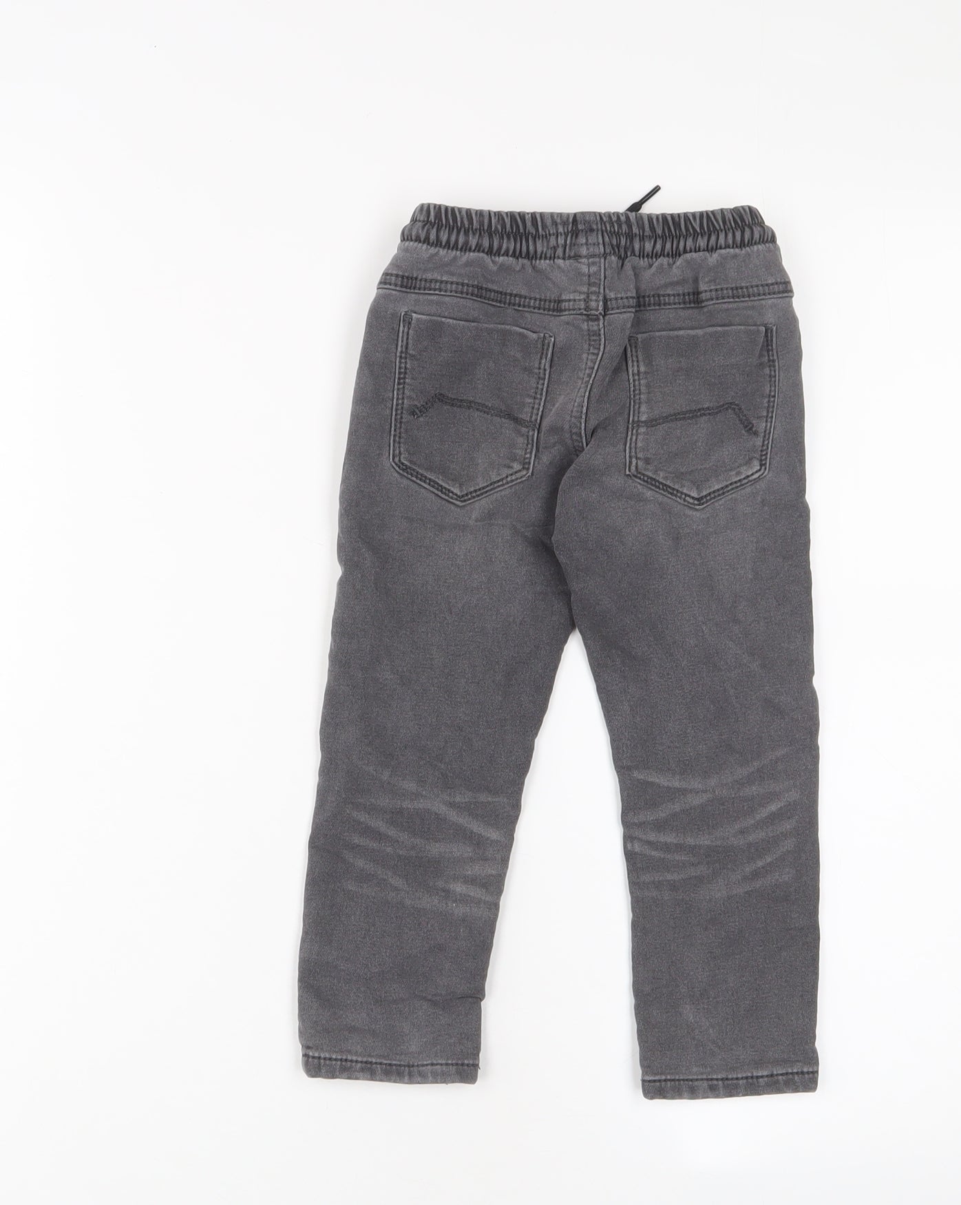 NEXT Boys Grey Cotton Skinny Jeans Size 2-3 Years Regular Drawstring