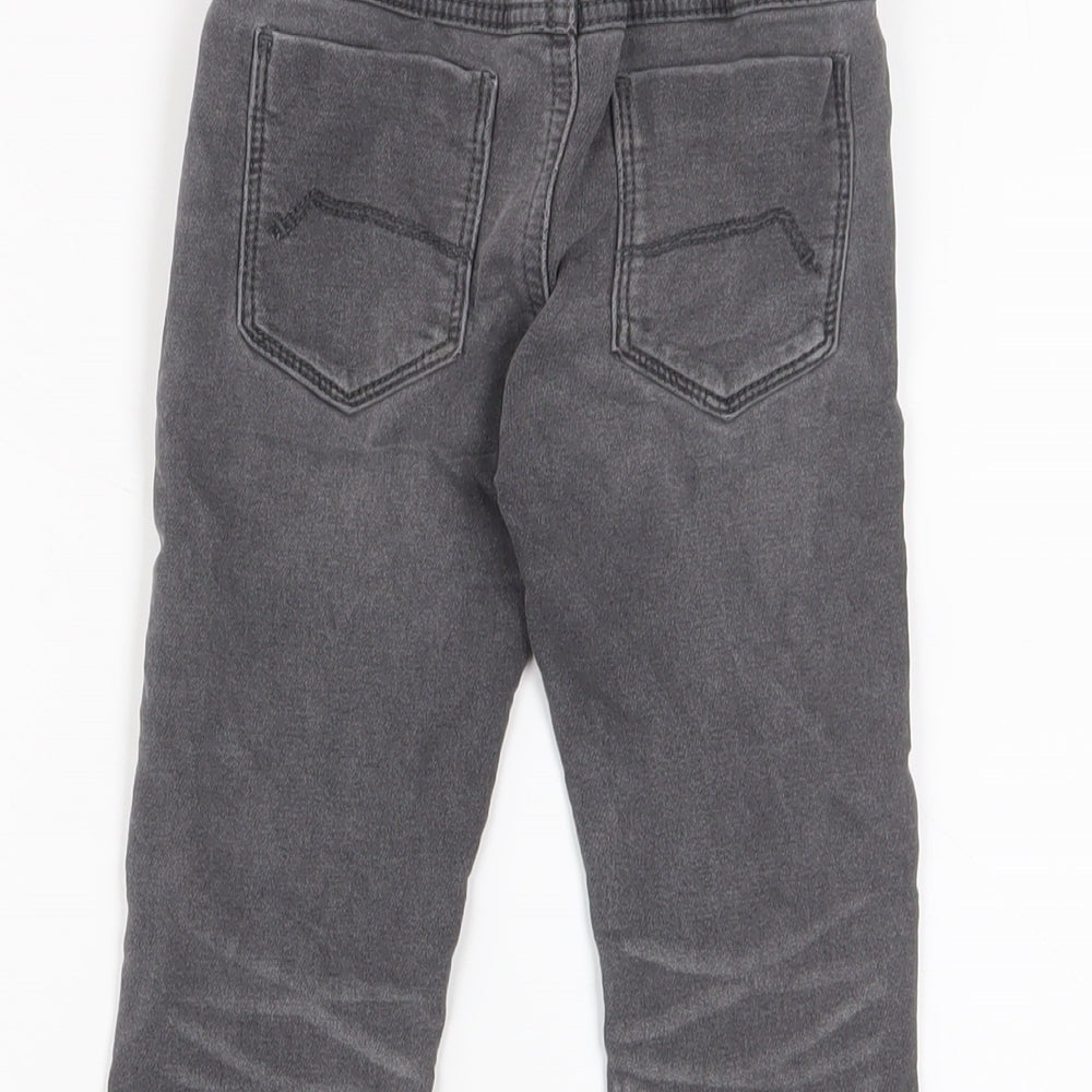 NEXT Boys Grey Cotton Skinny Jeans Size 2-3 Years Regular Drawstring