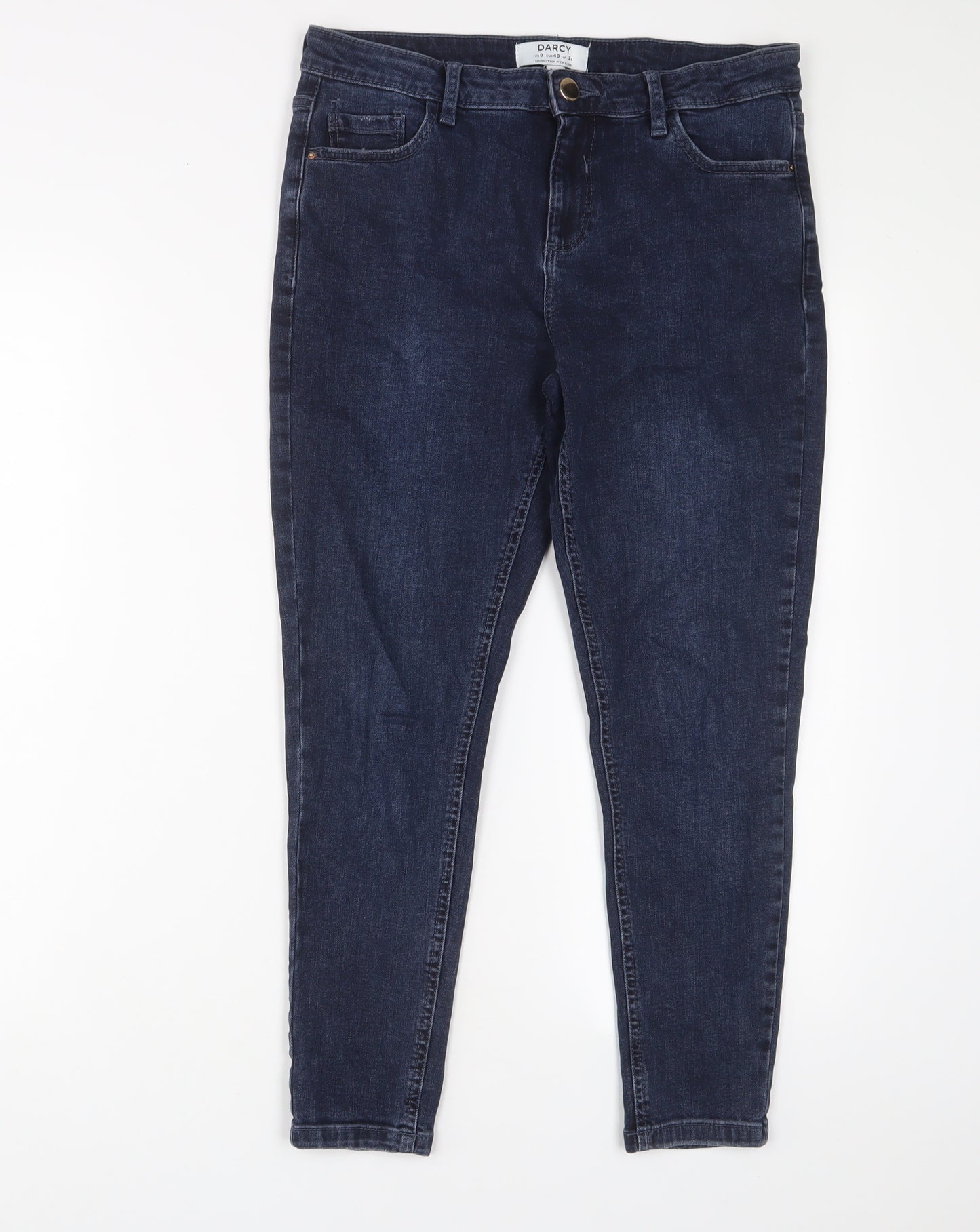 Dorothy Perkins Womens Blue Cotton Skinny Jeans Size 12 L24 in Regular Zip