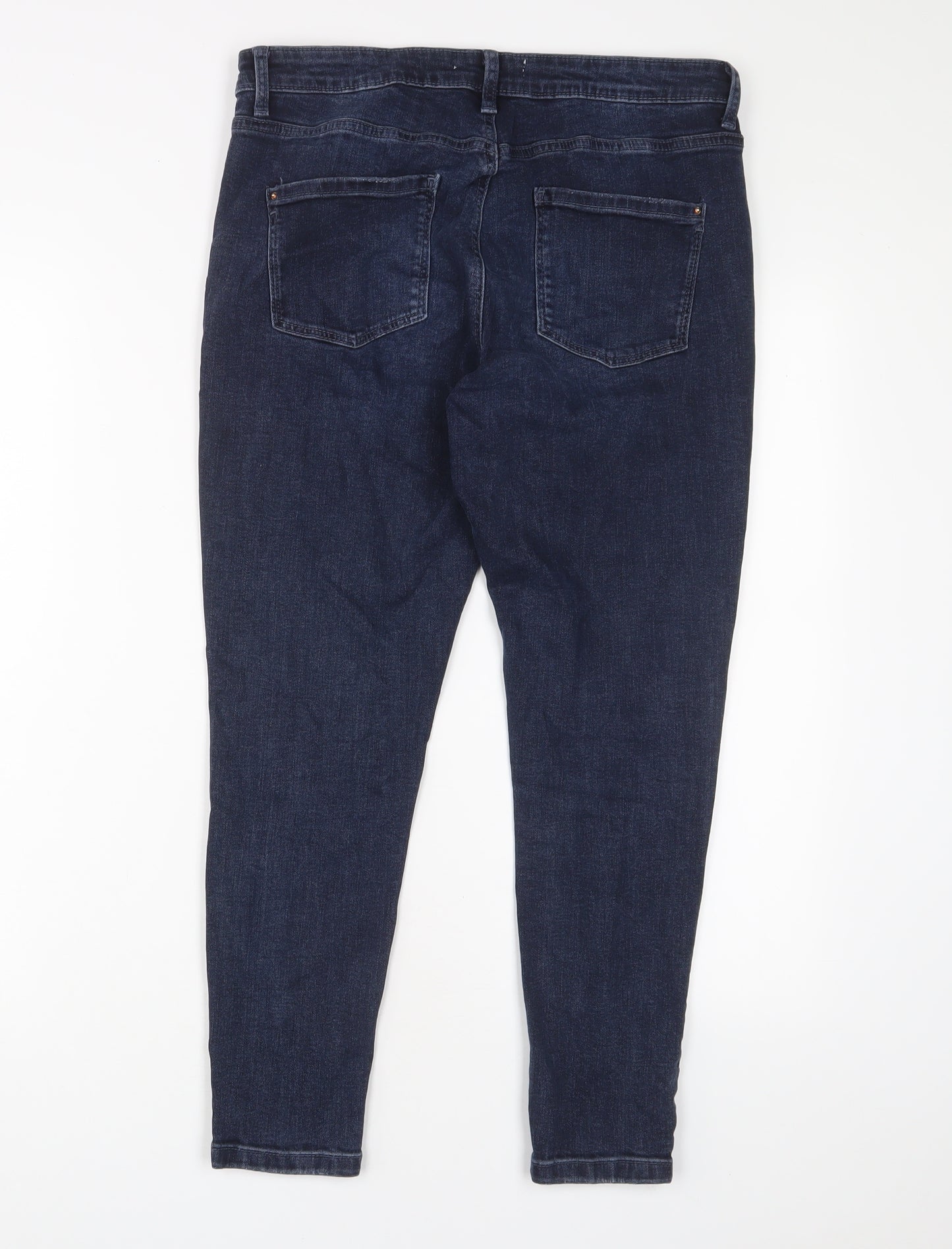 Dorothy Perkins Womens Blue Cotton Skinny Jeans Size 12 L24 in Regular Zip