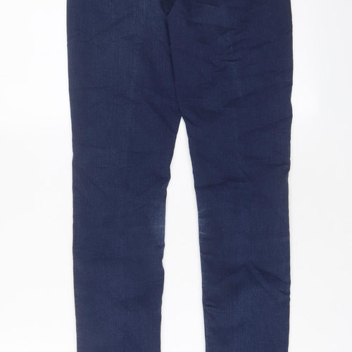 Marks and Spencer Womens Blue Cotton Skinny Jeans Size 8 L31 in Regular Zip