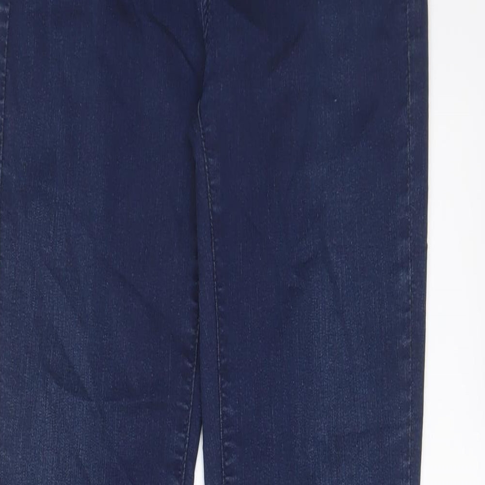 Marks and Spencer Womens Blue Cotton Skinny Jeans Size 8 L31 in Regular Zip