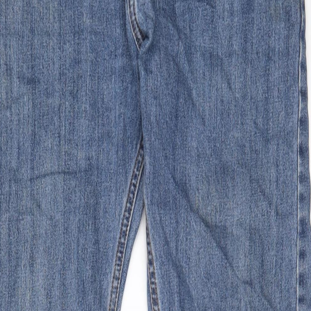 Marks and Spencer Mens Blue Cotton Straight Jeans Size 30 in L31 in Regular Zip