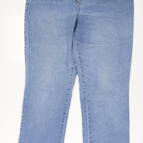 GARDEUR Womens Blue Cotton Straight Jeans Size 34 in L30 in Regular Zip