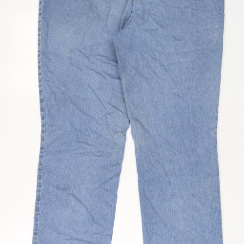 GARDEUR Womens Blue Cotton Straight Jeans Size 34 in L30 in Regular Zip