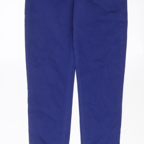 Marks and Spencer Womens Blue Cotton Skinny Jeans Size 6 L29 in Regular Zip