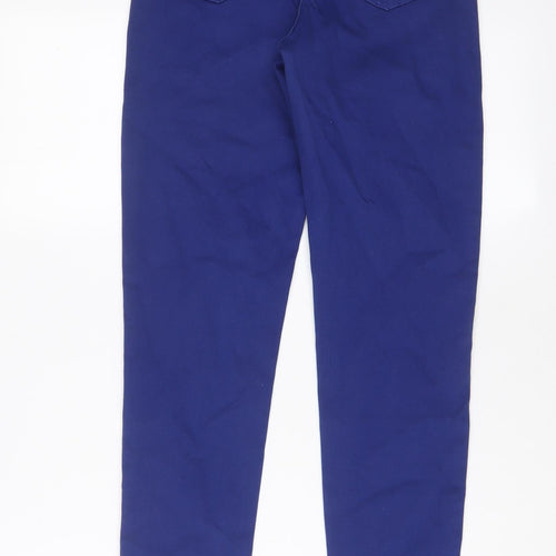 Marks and Spencer Womens Blue Cotton Skinny Jeans Size 6 L29 in Regular Zip