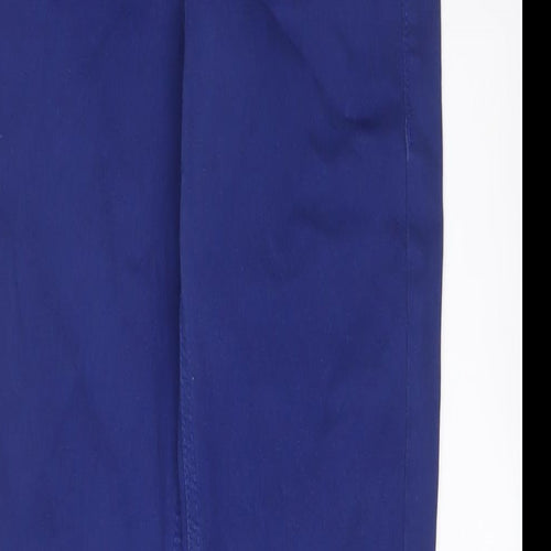 Marks and Spencer Womens Blue Cotton Skinny Jeans Size 6 L29 in Regular Zip