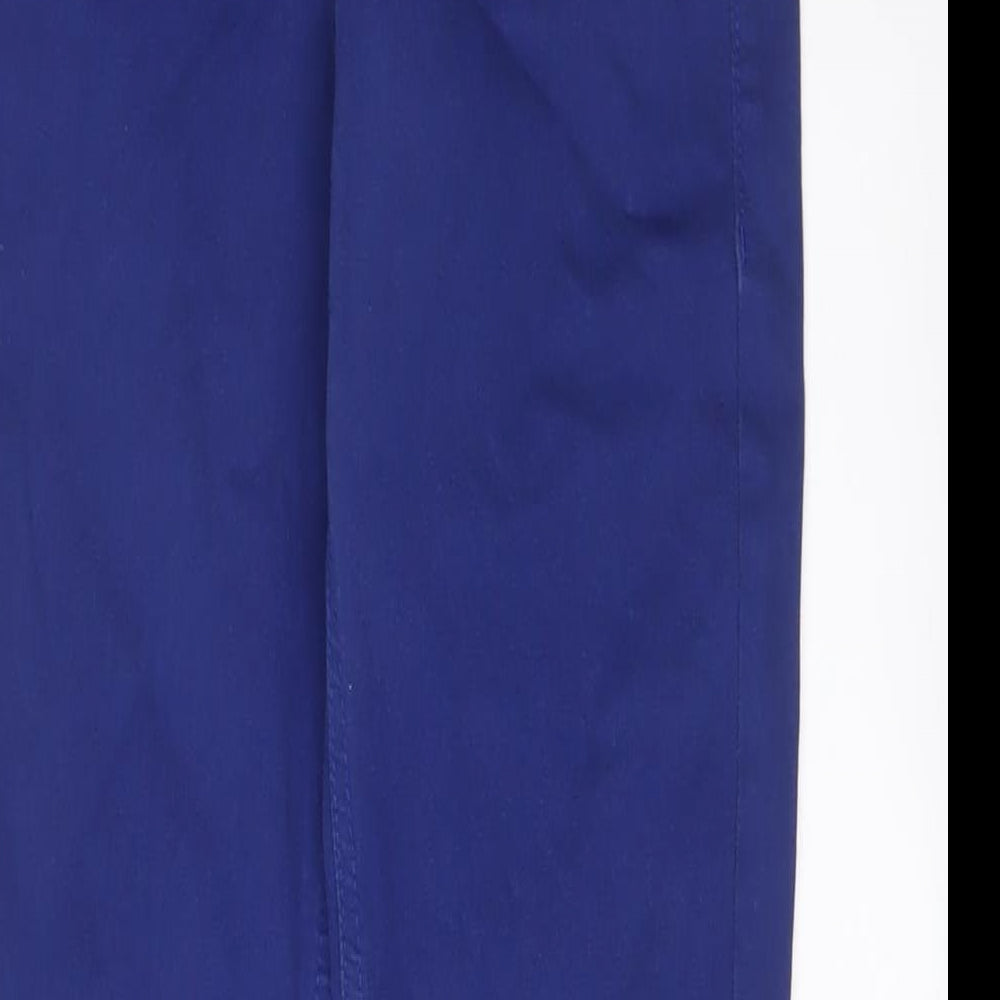 Marks and Spencer Womens Blue Cotton Skinny Jeans Size 6 L29 in Regular Zip