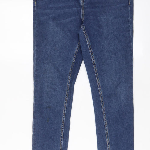 TU Womens Blue Cotton Skinny Jeans Size 10 L23 in Regular Zip