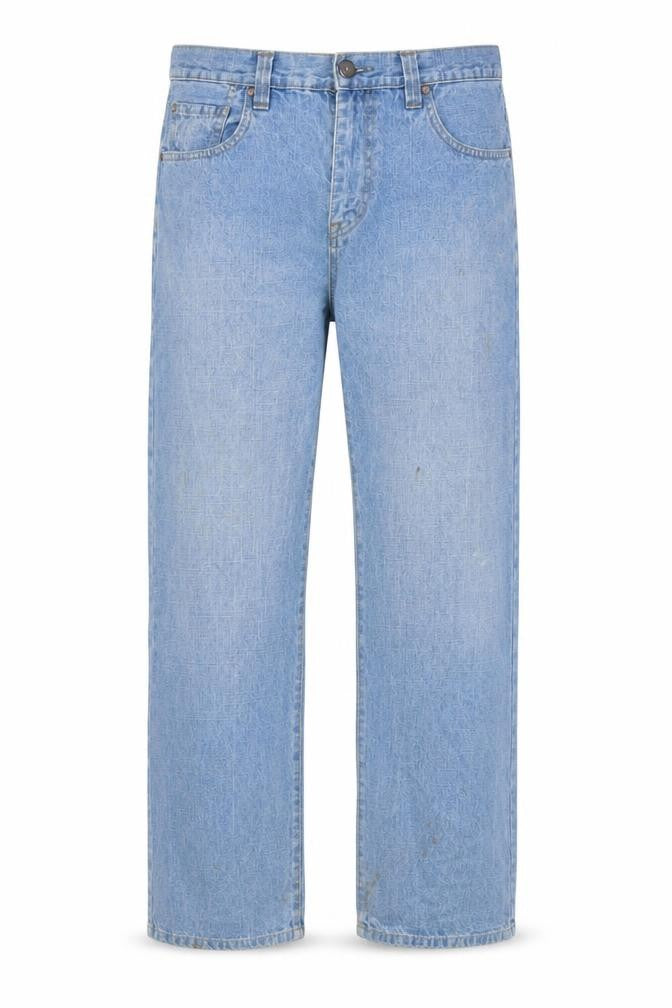 Easy Mens Blue Cotton Straight Jeans Size 34 in L30 in Regular Zip