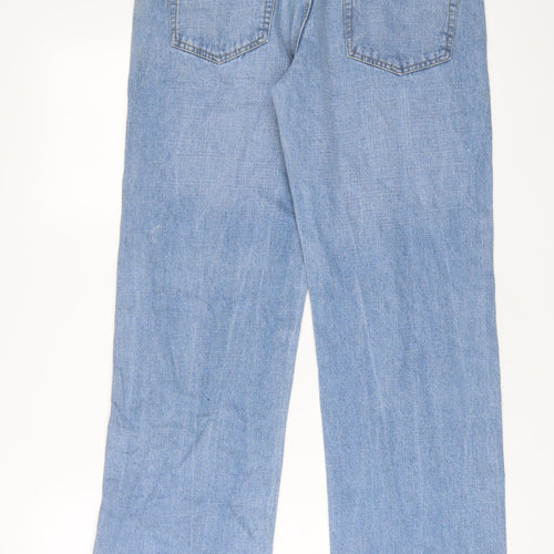 Easy Mens Blue Cotton Straight Jeans Size 34 in L30 in Regular Zip