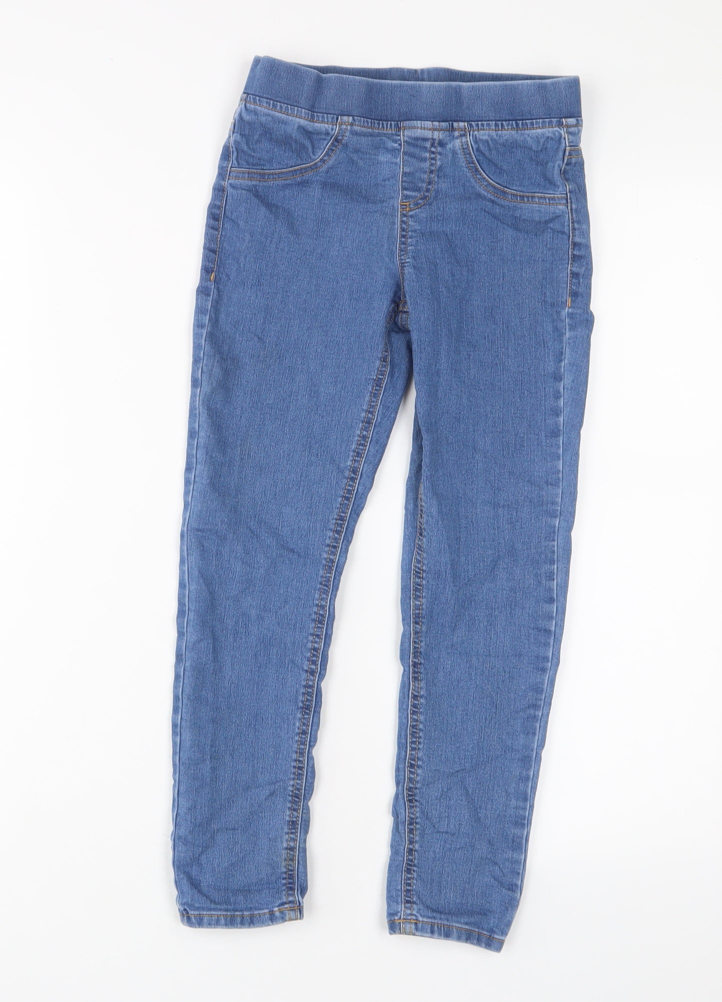 Nutmeg Girls Blue Cotton Jegging Jeans Size 7-8 Years Regular Pullover