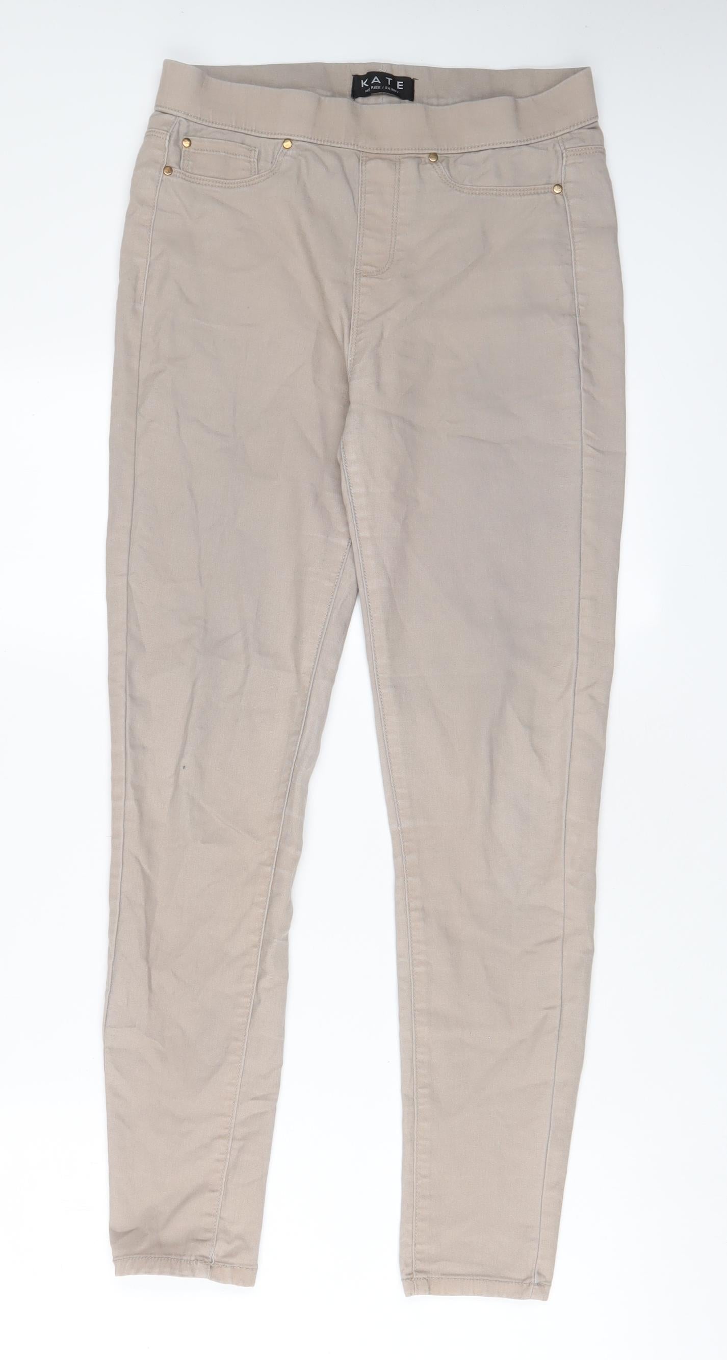 Peacocks Womens Beige Cotton Jegging Jeans Size 10 L28 in Regular