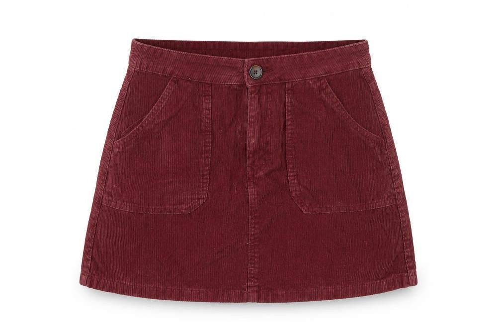 Denim & Co. Womens Red Cotton A-Line Skirt Size 10 Zip