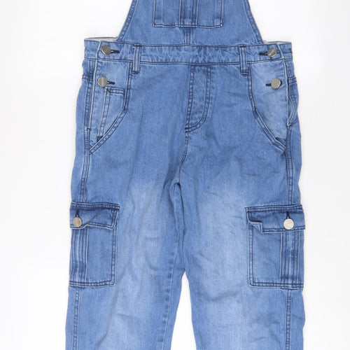 Wash Clothing.Co Womens Blue Cotton Dungaree One-Piece Size 8 Button