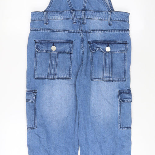 Wash Clothing.Co Womens Blue Cotton Dungaree One-Piece Size 8 Button
