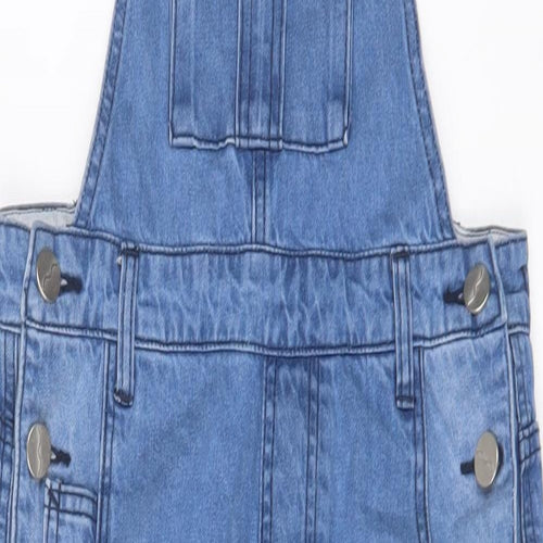 Wash Clothing.Co Womens Blue Cotton Dungaree One-Piece Size 8 Button