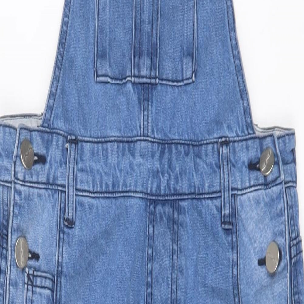 Wash Clothing.Co Womens Blue Cotton Dungaree One-Piece Size 8 Button