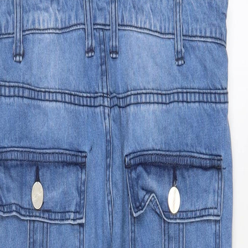 Wash Clothing.Co Womens Blue Cotton Dungaree One-Piece Size 8 Button