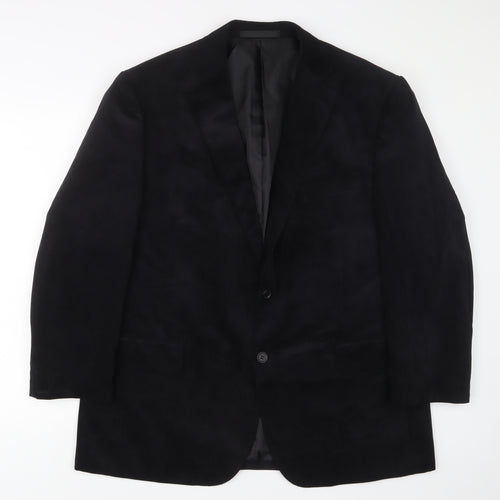 Marks and Spencer Mens Black Polyester Jacket Suit Jacket Size 44 Regular - Inside Pockets