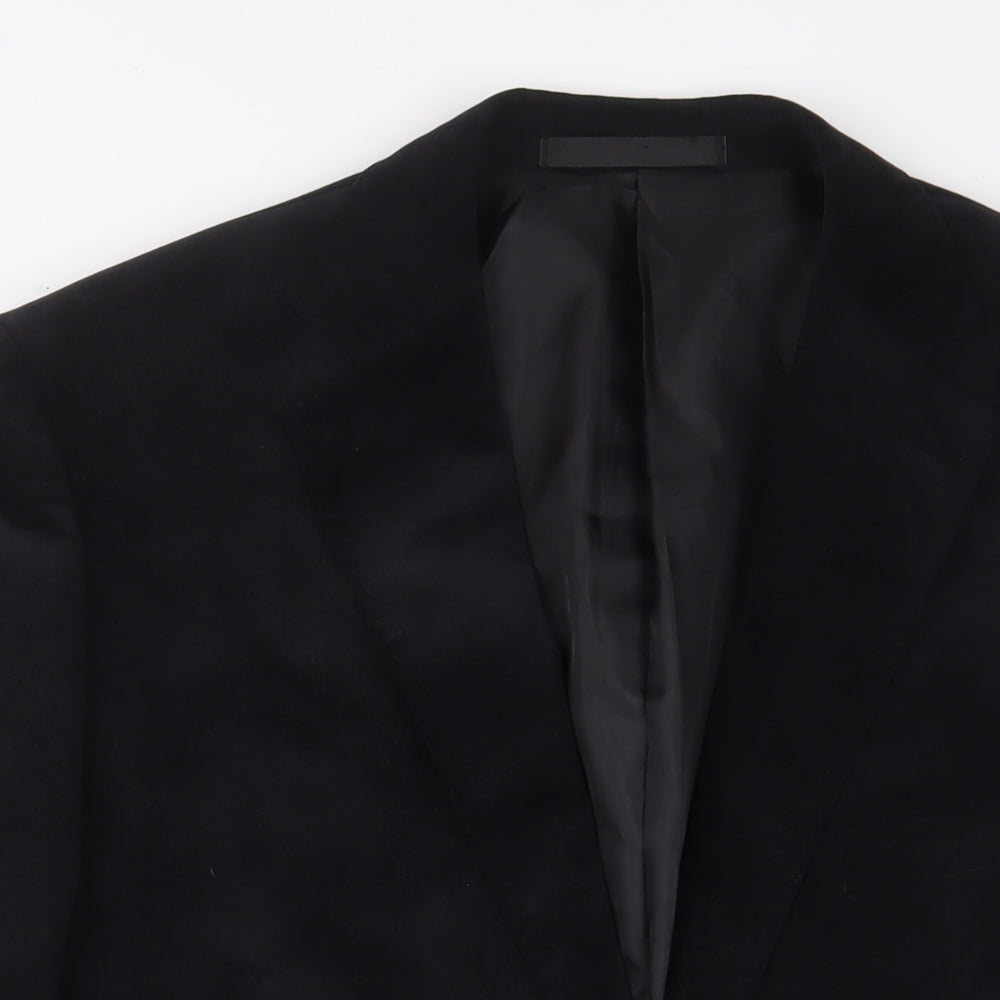 Marks and Spencer Mens Black Polyester Jacket Suit Jacket Size 44 Regular - Inside Pockets