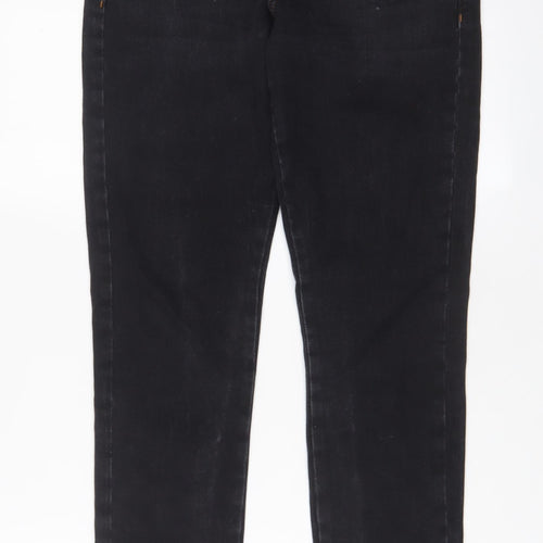 COLLUSION Womens Black Cotton Straight Jeans Size 28 in L29 in Regular Zip
