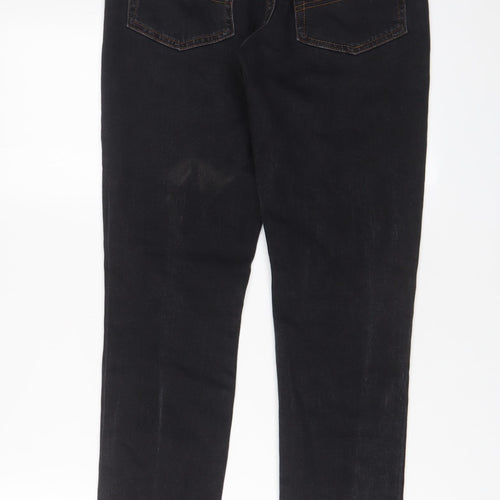 COLLUSION Womens Black Cotton Straight Jeans Size 28 in L29 in Regular Zip