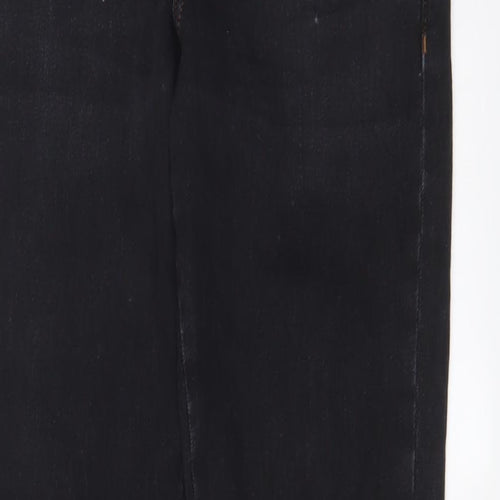 COLLUSION Womens Black Cotton Straight Jeans Size 28 in L29 in Regular Zip