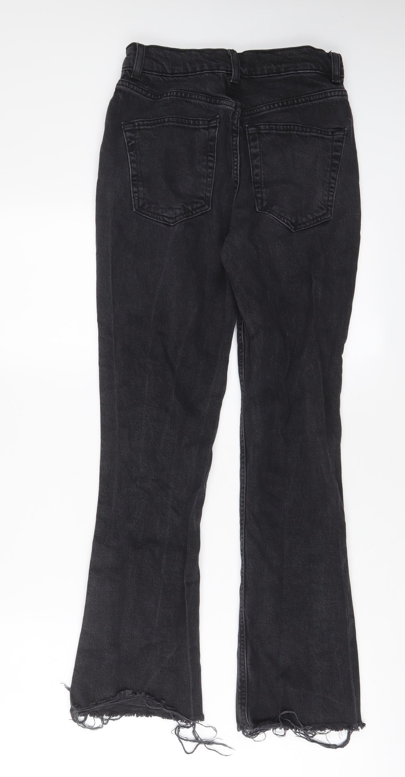 ASOS Womens Black Cotton Flared Jeans Size 26 in L28 in Regular Zip