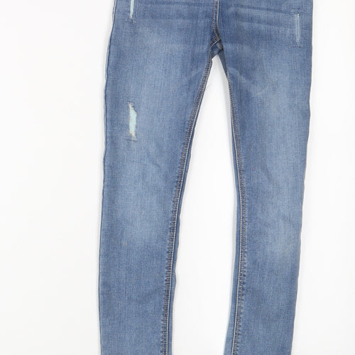 TU Boys Blue Cotton Skinny Jeans Size 9 Months L23 in Regular Zip - Adjustable waist