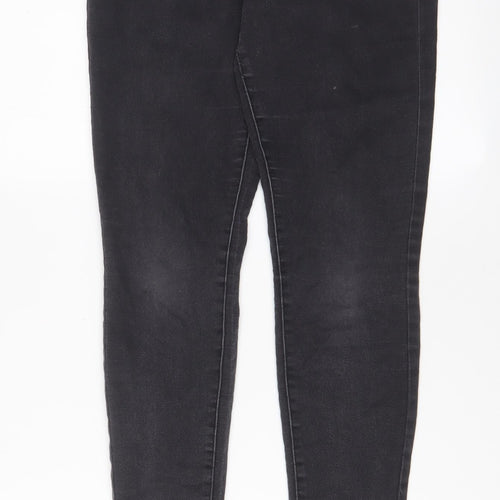 Denim & Co. Womens Grey Cotton Skinny Jeans Size 8 L26 in Regular Zip