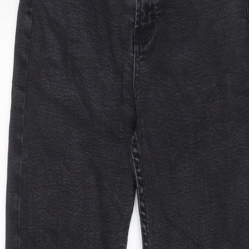 Pull&Bear Womens Black Cotton Straight Jeans Size 10 L27 in Regular Zip
