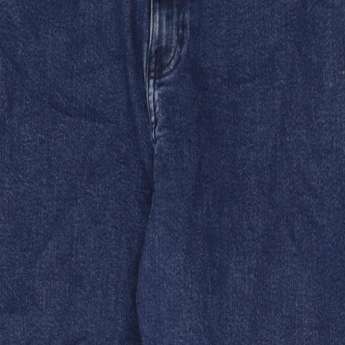 NEXT Womens Blue Cotton Mom Jeans Size 22 L30 in Regular Zip