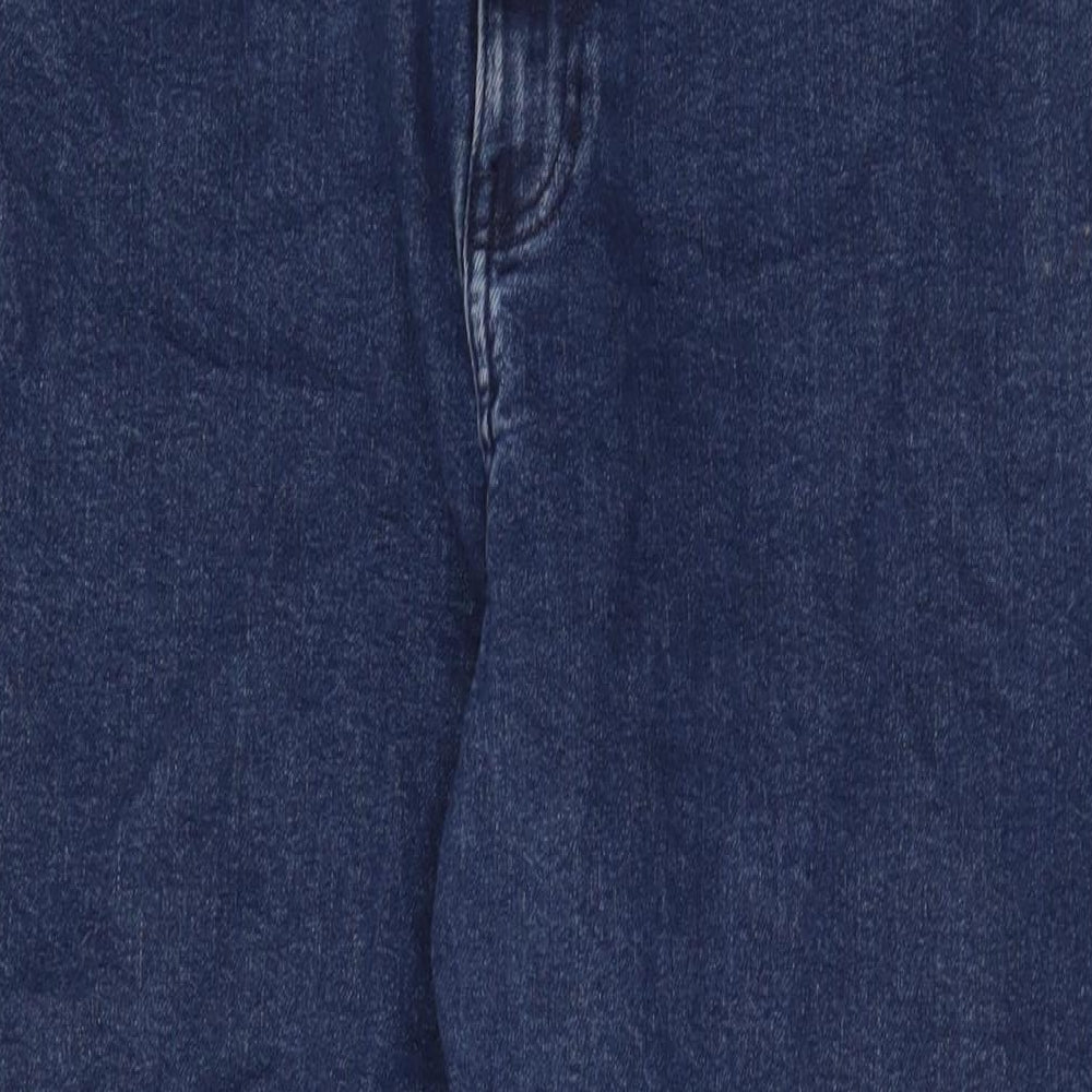 NEXT Womens Blue Cotton Mom Jeans Size 22 L30 in Regular Zip