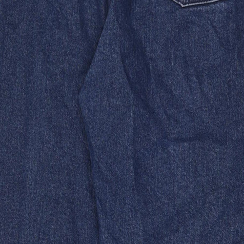 NEXT Womens Blue Cotton Mom Jeans Size 22 L30 in Regular Zip