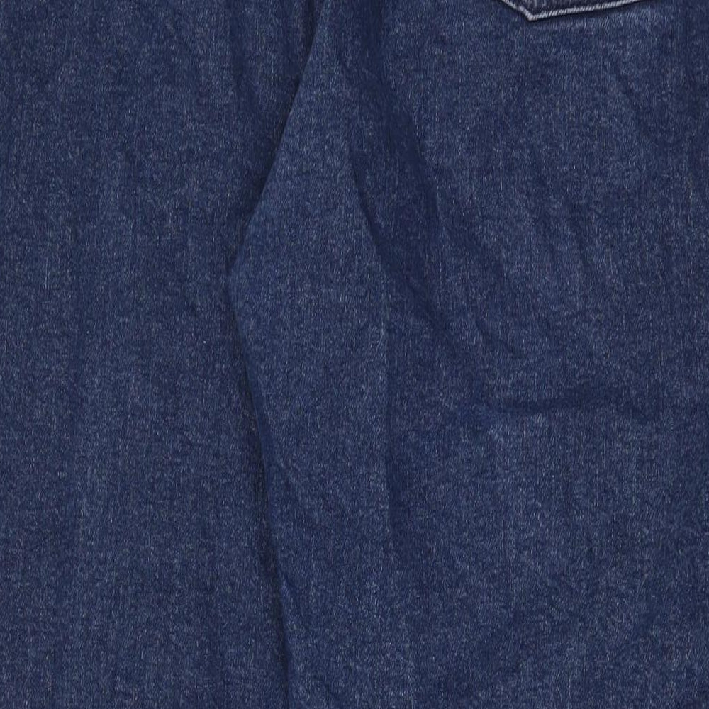 NEXT Womens Blue Cotton Mom Jeans Size 22 L30 in Regular Zip